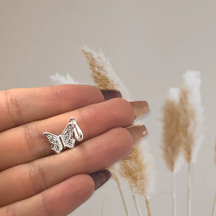 1.4 gr Dije Mariposa con Cubics Plata Italiana - comprar online