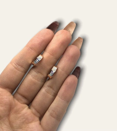 3558 Aros Cubanos con Cubics Rose Acero Quirurjico - comprar online