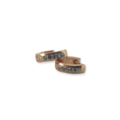 3560-4 Aros Cubanos con Cubics (11 mm) Acero Rose - comprar online