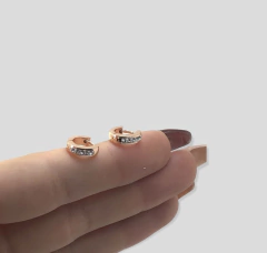 3560-4 Aros Cubanos con Cubics (11 mm) Acero Rose en internet