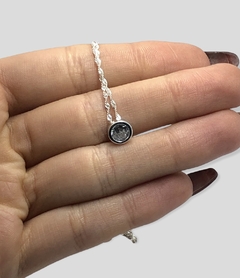 1 gr Susano Redondo Piedra Blanca/Azul (8 mm) Plata Italiana en internet