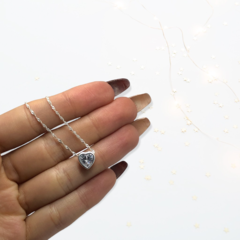 1.6 gr Dije Susano Corazon Piedra Blanca (8 mm) Plata Italiana en internet