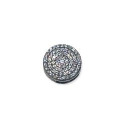 2.5 gr Dije Charm Circular con Cubics Plata Italiana