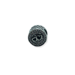 2.4 gr Dije Charm Circular Dos Corazones con Cubics Plata Italiana - comprar online