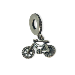 2 gr Dije Charm Bicicleta con Cubics Plata Italiana