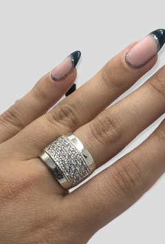 AG 499 Anillo Cubics Grande Plata 925 - tienda online