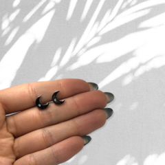 3053 Aros Pasantes Lunas con Cubic Blanco Acero Quirúrgico en internet