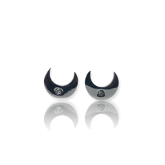 3053 Aros Pasantes Lunas con Cubic Blanco Acero Quirúrgico - comprar online