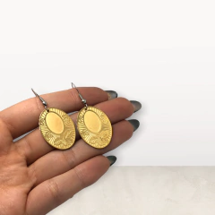 3038 Aros Colgantes Ovalados Acero Quirúrgico Dorado - comprar online