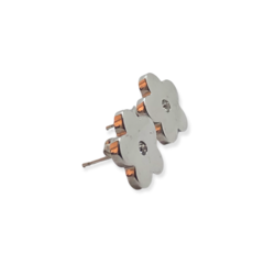 3052 Aros Pasantes Flores con Cubic Blanco Acero Quirúrgico