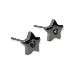 3058 Aros Pasantes Estrella con Cubic (7 mm) Blanco Acero Quirúrgico