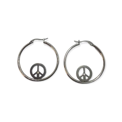 3368-40 Aros Argollas Simbolo de la Paz (40 mm) Acero Quirúrgico