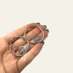 3368-40 Aros Argollas Simbolo de la Paz (40 mm) Acero Quirúrgico - comprar online