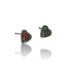 3063 Aros Pasantes Corazon Murano Verde Acero Quirúrgico - comprar online