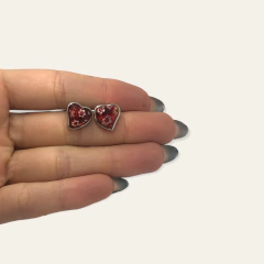 3063-R Aros Pasantes Corazon Murano Rojo Acero Quirúrgico en internet
