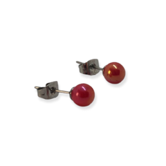 3169 Aros Perla Rojas - Variedad de Medidas Acero Quirúrgico - Stal Joyas