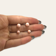 3170 Aros Perla Pasantes Rosa Bebe - Variedad de Medidas Acero Quirúrgico