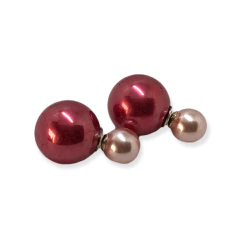 AR DIOR-4 Aros Estilo Dior Perlas Rosa Bebe y Rosa Fucsia Plata 925