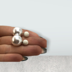 AR DIOR-10 Aros Blanco con Microperla Plata 925 - comprar online