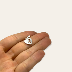 MINI 14 Dije para Charms Corazon con Nene Plata Italiana