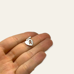 MINI 14 Dije para Charms Corazon con Nene Plata Italiana