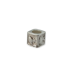 MINI 3 Dije para Charms Nene Cuadrado Plata Italiana