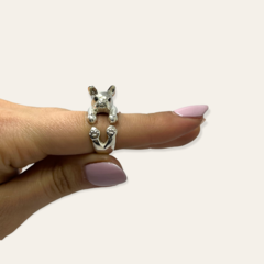 MAAN 175 Anillo Perro Bulldog Plata 925