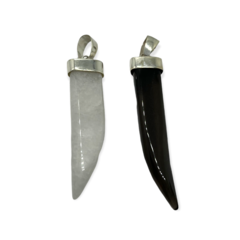 DI-RU PIEDRA Dije Cuernos de Cuarzo -Variedad de Color Plata 925