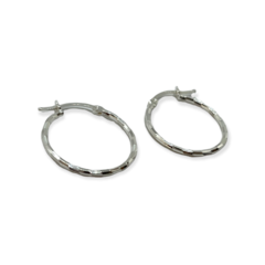 1.8 gr Aros Argollas Facetadas Plata Italiana (25 mm) - comprar online