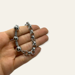 8692 Pulsera Rolo Bolitas Acero Quirúrgico