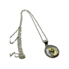 NAR 17 Dije Virgen Niña Grande Cristal Plata y Oro - comprar online
