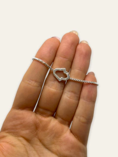 8787 Pulsera Corbatera Mano de Fatima Cubics Acero Blanco - comprar online