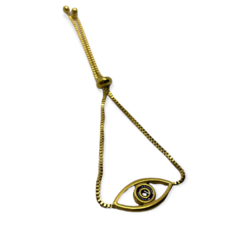 8791-3 Pulsera Corbatera Regulable Ojo Acero Dorado - comprar online