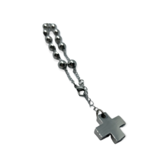 8638 Pulsera Bolitas con Dije Cruz Acero Quirúrgico en internet