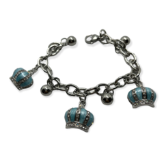 8656-CE Pulsera con dijes Corona Celestes Acero Quirúrgico