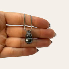 CAR 71 G Dije "Lady Di" Piedra Gris Opaca (12 mm) Acero Quirúrgico - comprar online