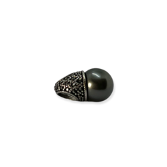 CAR 71 G Dije "Lady Di" Piedra Gris Opaca (12 mm) Acero Quirúrgico