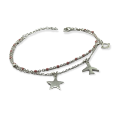 8031- 1 y -2 Pulseras Planetas - Variedad de colores Acero Blanco - comprar online