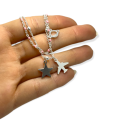 8031- 1 y -2 Pulseras Planetas - Variedad de colores Acero Blanco - Stal Joyas