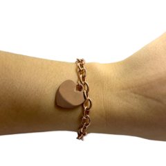 8189 RO Pulsera Tres Corazones Acero Quirúrgico Rose - comprar online