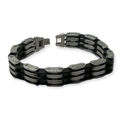 8171 Pulsera Masculina con Negro Acero Quirúrgico - comprar online