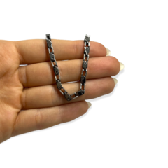8149-G Pulsera Finita Masculina con Negro Acero Quirúrgico en internet