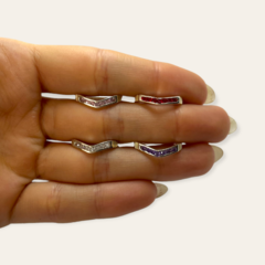 AG 314 Anillos Piedras - Variedad de colores Plata y Oro