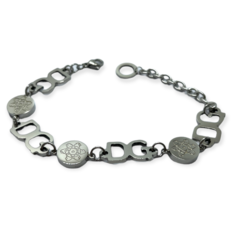 8205-3 Pulsera Reversible con Dijes Acero Quirúrgico