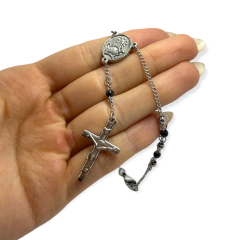 8325 Pulsera Denario con Bolitas Negras (4 mm) Acero Quirúrgico - comprar online