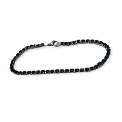 8375-NE Pulsera Piedras Negras Acero Quirúrgico en internet