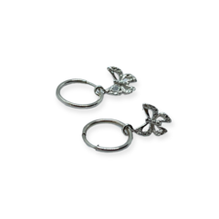 ART 2 Aros Argolla con Dije Mariposa Plata 925