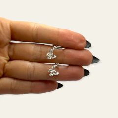 ART 2 Aros Argolla con Dije Mariposa Plata 925 - comprar online