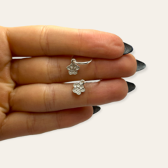 ART 2 Aros Argolla con Dije Huellita de Perro Plata 925