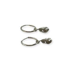 ART 2 Aro Argolla con Dije Forma Hoja Plata 925 - comprar online